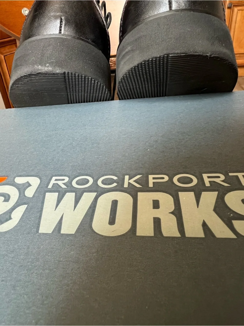 STEEL TOE Rockport Works Dressports Black Wingtip Safety Shoes 10.5 W excellent
